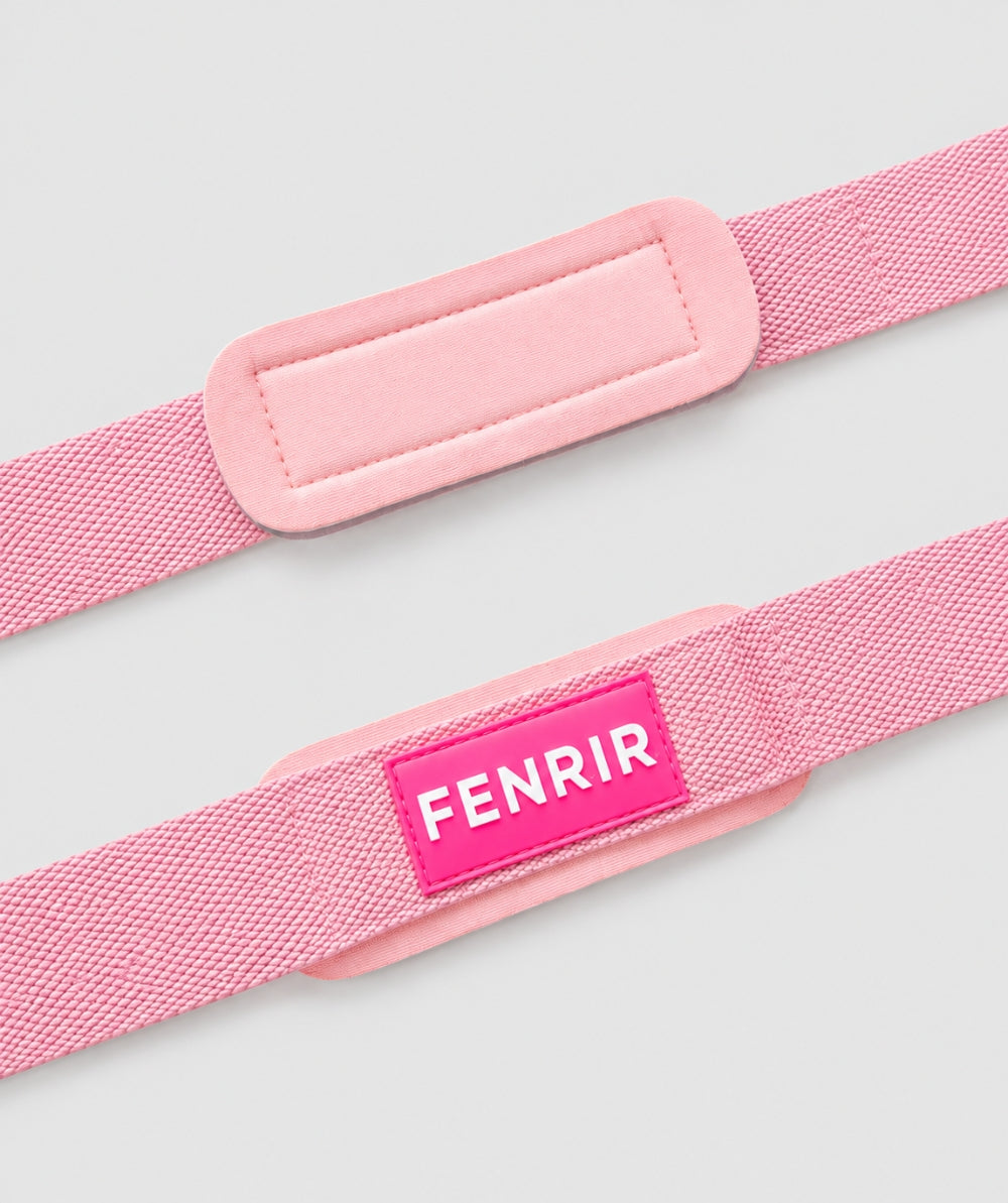 Straps Acolchados Fenrir rosados - detalle de correa y muñequera acolchada