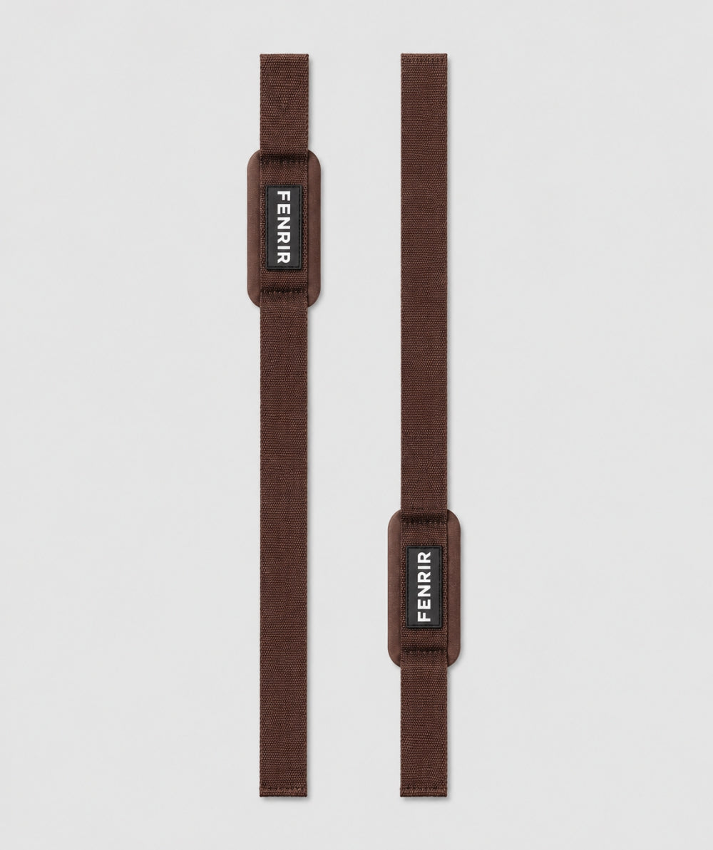Straps Acolchados Fenrir marrones - correas de agarre para peso muerto