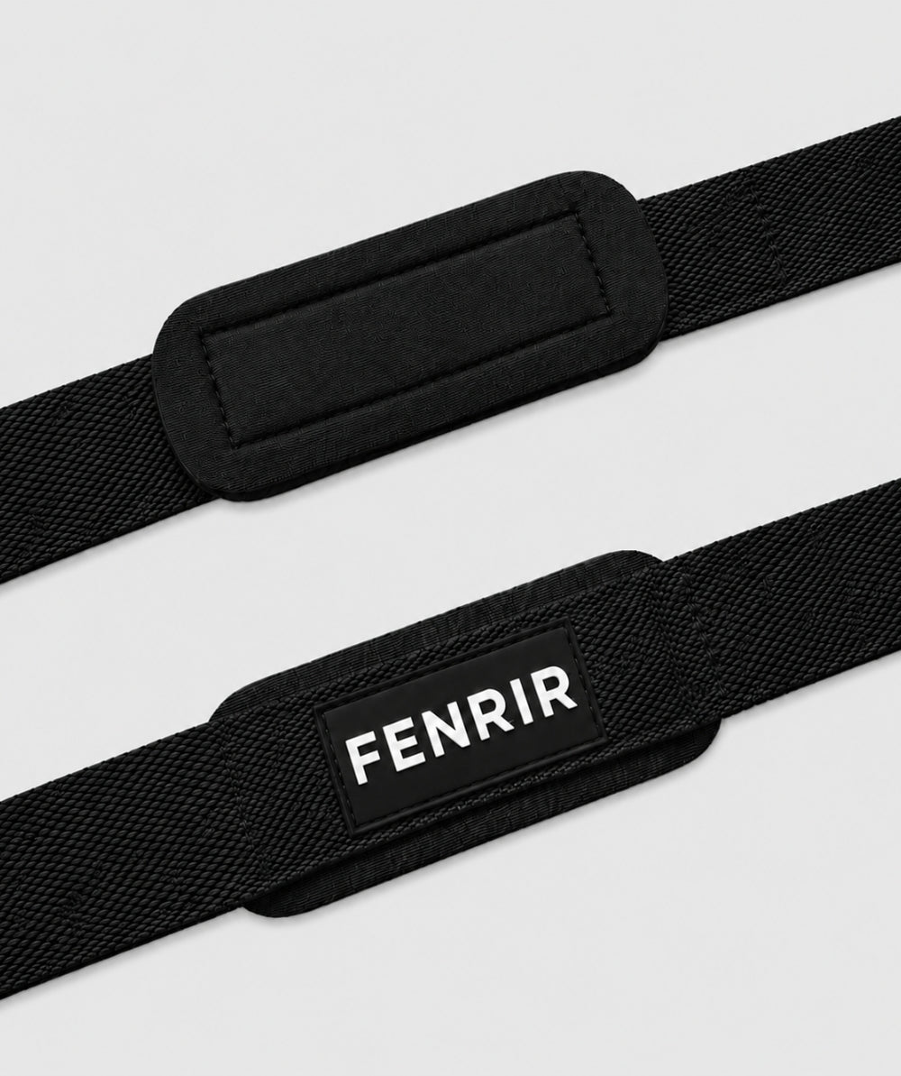Straps Acolchados Fenrir negros - detalle de correa y muñequera acolchada