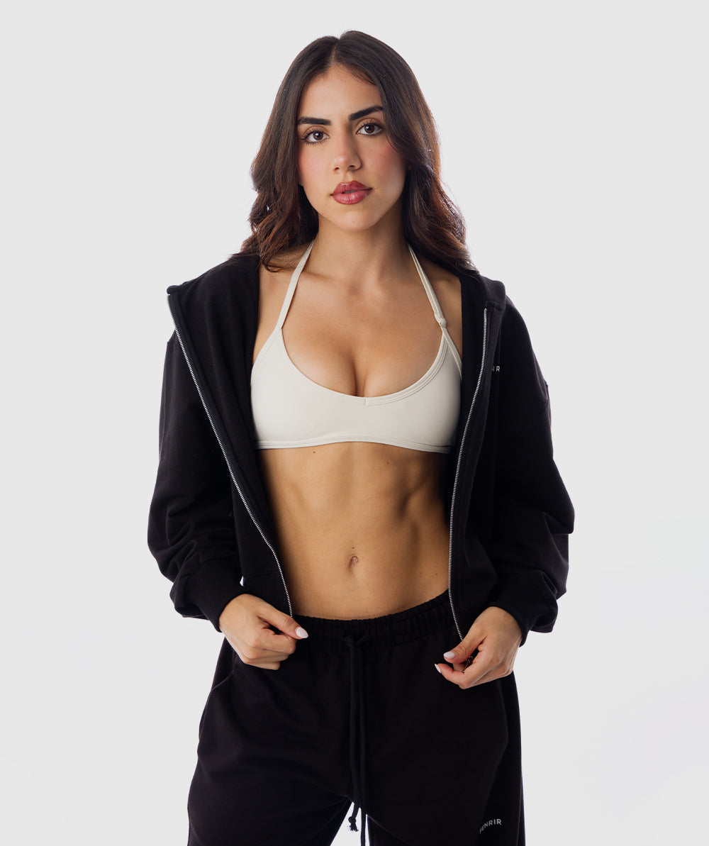 365 Slay Zip Hoodie Negro - casaca deportiva mujer Fenrir