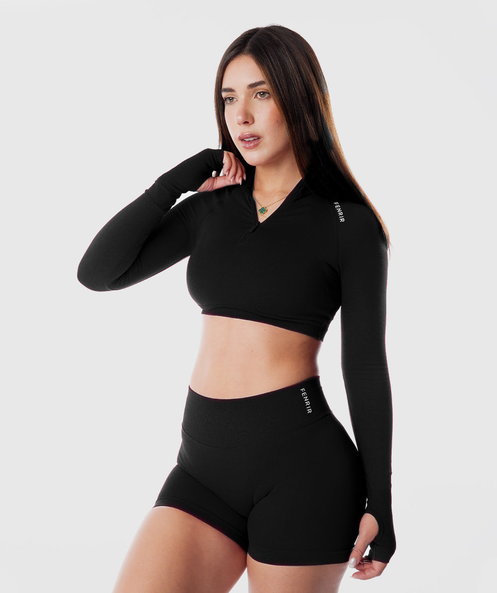 Casaca Zippy Crop Amplify Negro 1