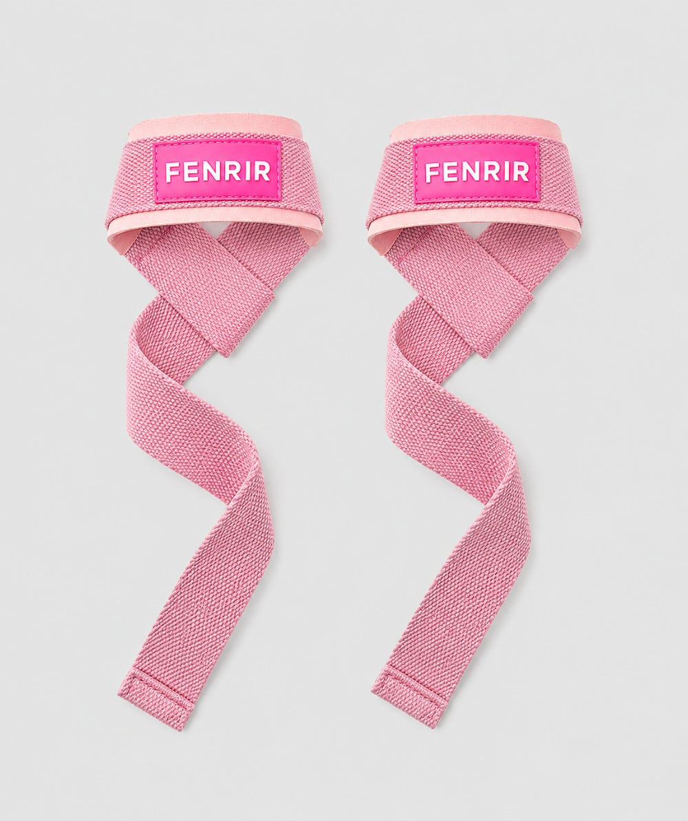 Straps Acolchados Fenrir rosados - par de correas de levantamiento para gym