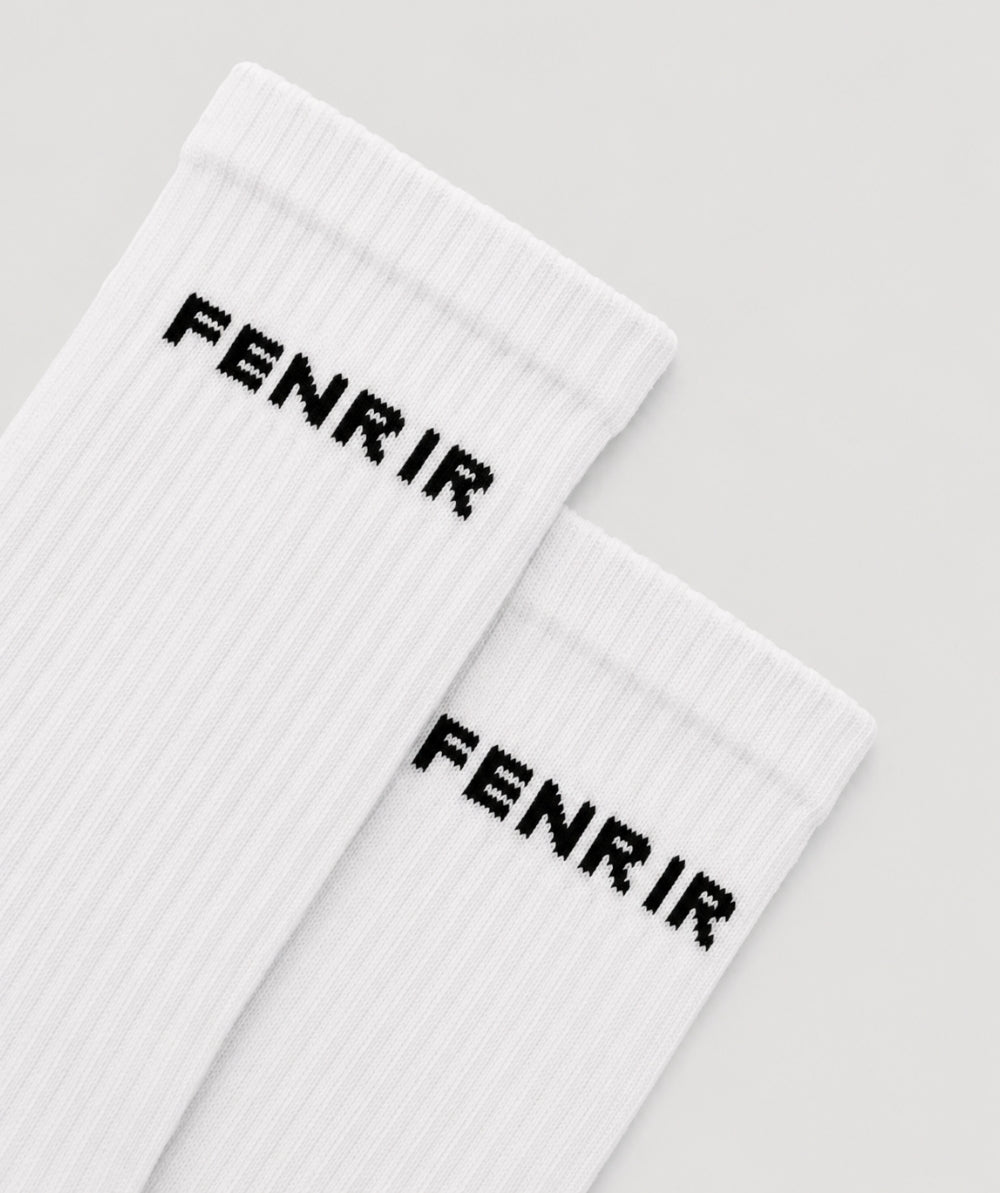 Medias deportivas Fenrir blancas - crew socks deportivas mujer