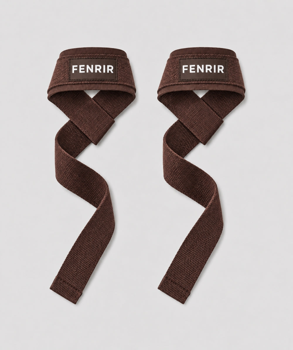 Straps Acolchados Fenrir marrones - par de correas de levantamiento para gym