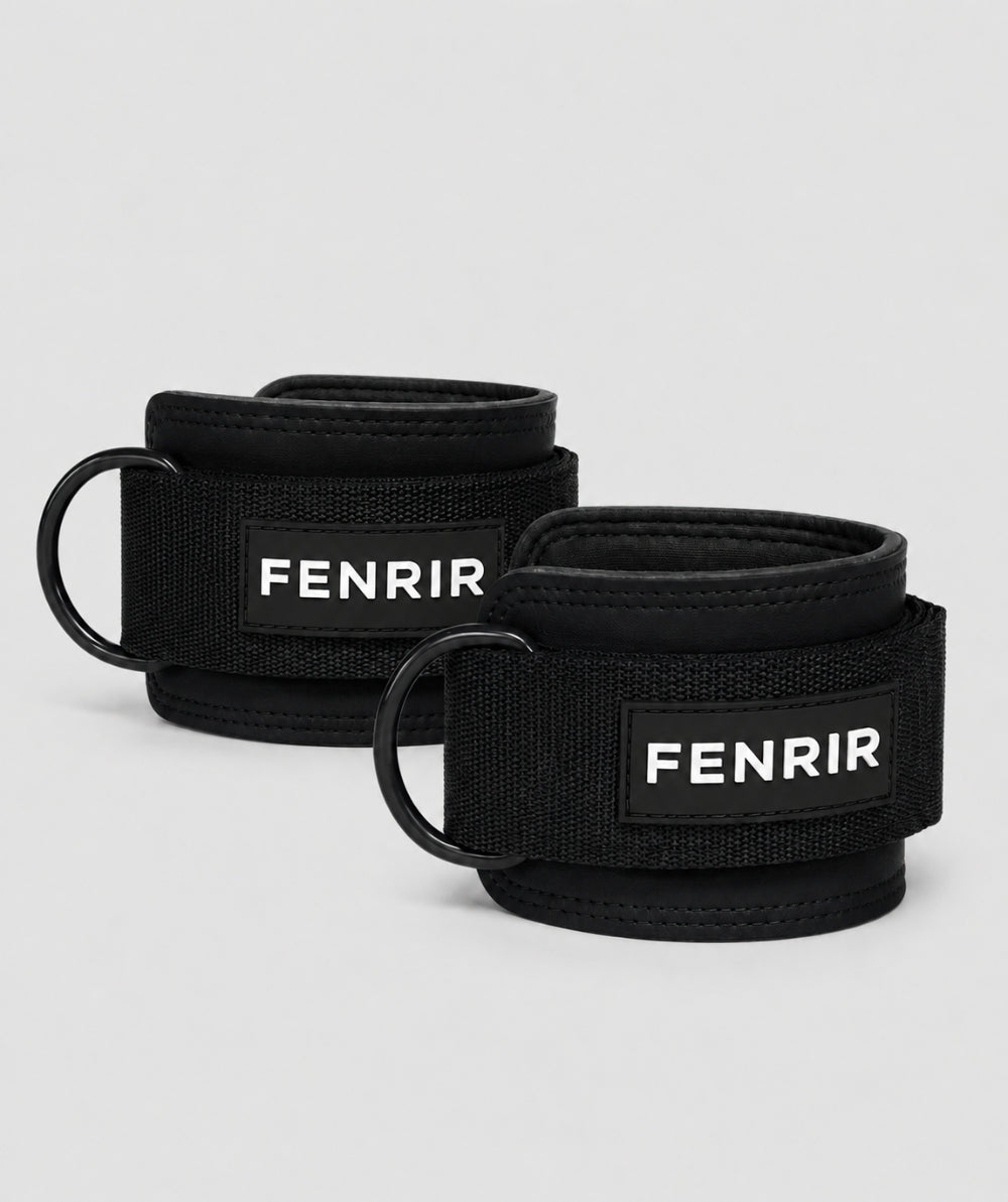 Tobilleras para polea Fenrir negras - par de ankle straps para gym