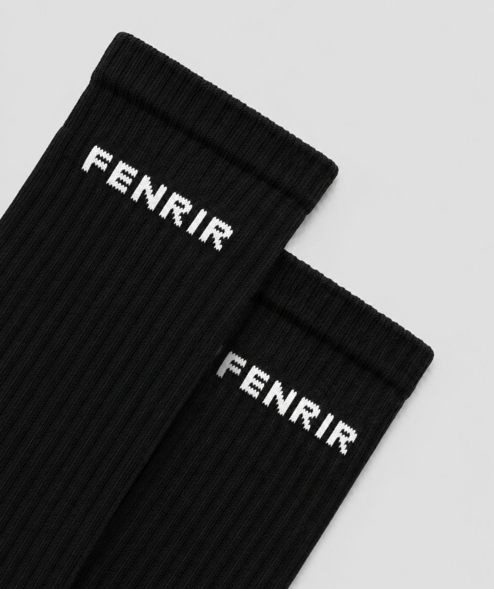 Medias deportivas Fenrir negras - crew socks deportivas mujer