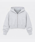 365 Slay Zip Hoodie Gris Snow - detalle de cierre de acero Fenrir