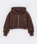 365 Slay Zip Hoodie Marrón Espresso - detalle de cierre de acero Fenrir