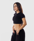 365 Baby Crop Tee Negro - vista frontal crop top mujer Fenrir