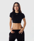 365 Baby Crop Tee Negro - crop top deportivo mujer Fenrir