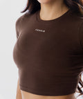 365 Baby Crop Tee Marrón Espresso - crop top manga corta mujer Fenrir