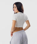 365 Baby Crop Tee Beige Vainilla - vista posterior crop top mujer Fenrir