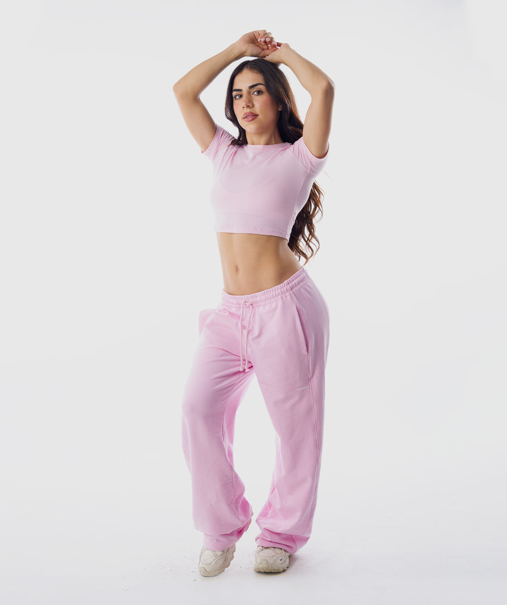 365 Baby Crop Tee Rosa Blush - outfit deportivo mujer Fenrir