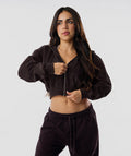 365 Slay Zip Hoodie Marrón Espresso - vista frontal casaca mujer Fenrir