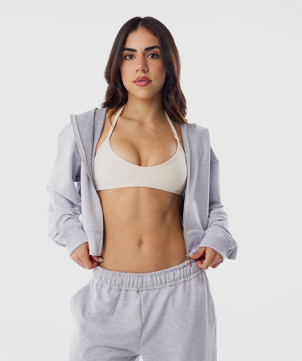365 Slay Zip Hoodie Gris Snow - casaca deportiva mujer Fenrir