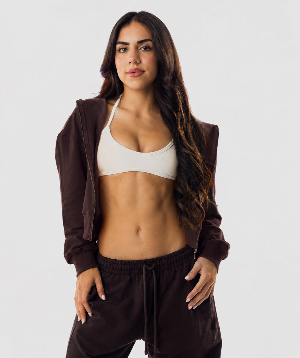 365 Slay Zip Hoodie Marrón Espresso - casaca deportiva mujer Fenrir