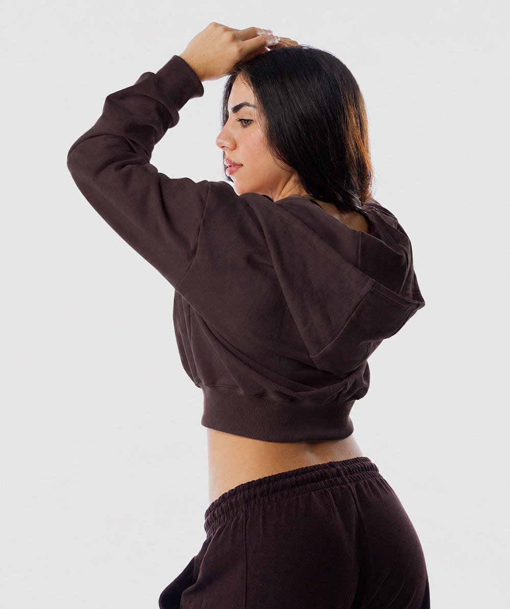 365 Slay Zip Hoodie Marrón Espresso - vista posterior casaca mujer Fenrir