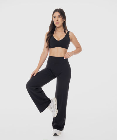 Flow Oversized Flared Pants Negro - pantalón acampanado deportivo mujer Fenrir (vista 3)