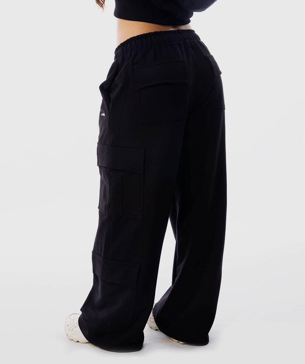 365 Pocket Cargo Jogger Negro - vista posterior cargo mujer Fenrir