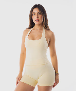 Core Tank Top Amarillo ButterCream - top deportivo mujer Fenrir
