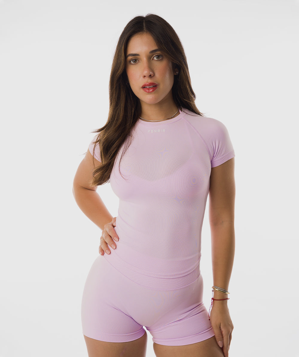 Compress Top Manga Corta Rosa Cake - top deportivo mujer Fenrir