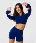 Casaca Zippy Crop Amplify Azul Royal 3