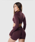 Casaca Zippy Crop Amplify Marron Brownie 4