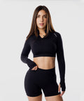 Casaca Zippy Crop Amplify Negro 5