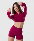 Casaca Zippy Crop Amplify Rojo Ruby 3