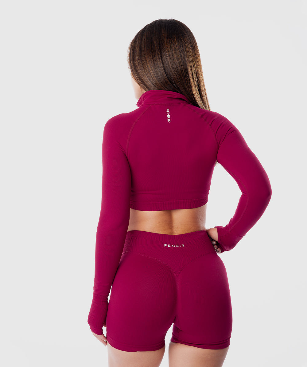 Casaca Zippy Crop Amplify Rojo Ruby 4