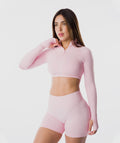 Casaca Zippy Crop Amplify Rosa Blossom 2